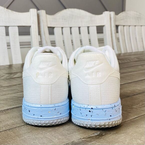 Nike Air Force 1 Crater Flyknit White Blue Shoes Sneakers Women's Size 10 - Picture 4 of 6
